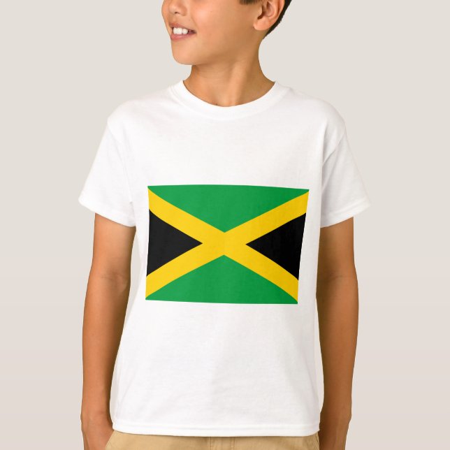 Jamaican Flagga T Shirt (Framsida)