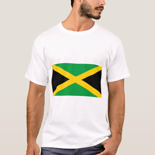 Jamaican Flagga T Shirt (Framsida)