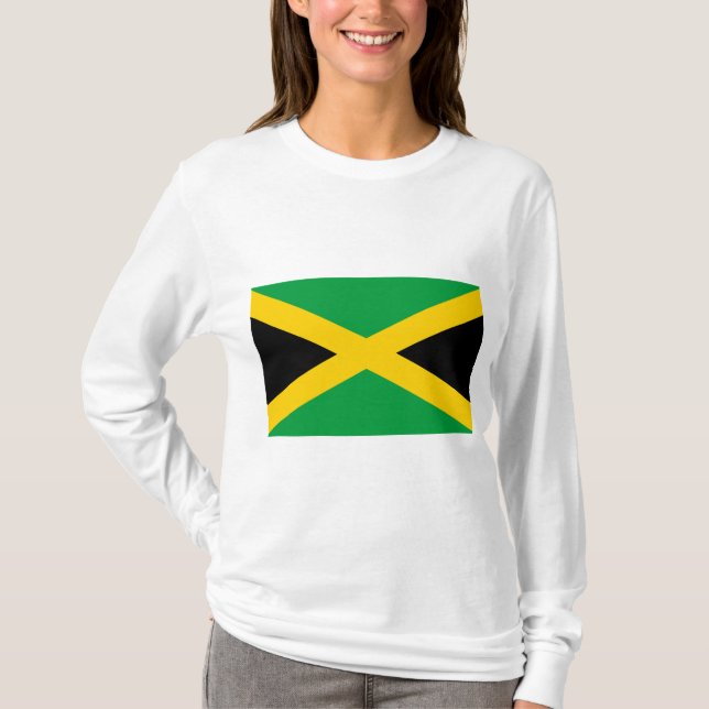 Jamaican Flagga T Shirt (Framsida)