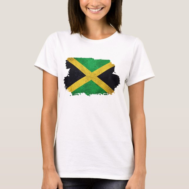 Jamaican Flagga T Shirt (Framsida)