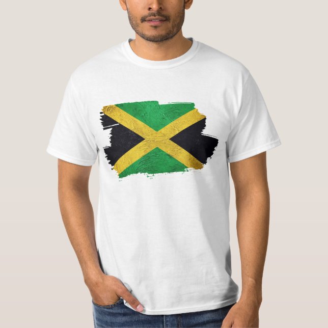 Jamaican Flagga T Shirt (Framsida)