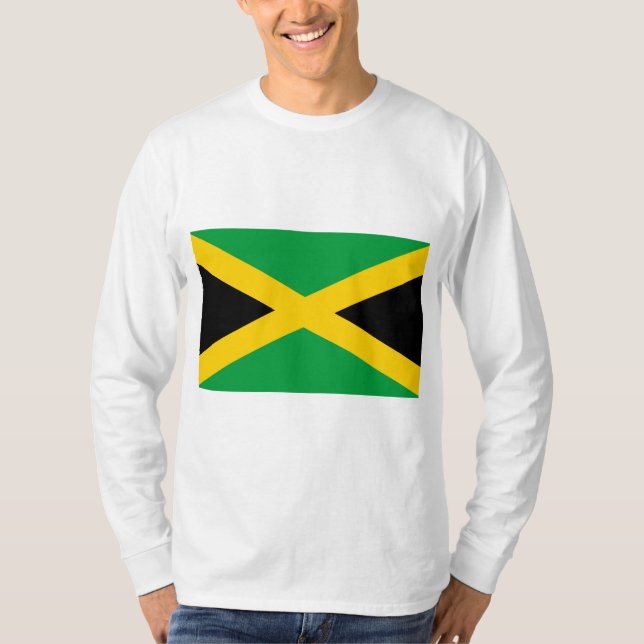 Jamaican Flagga T Shirt (Framsida)