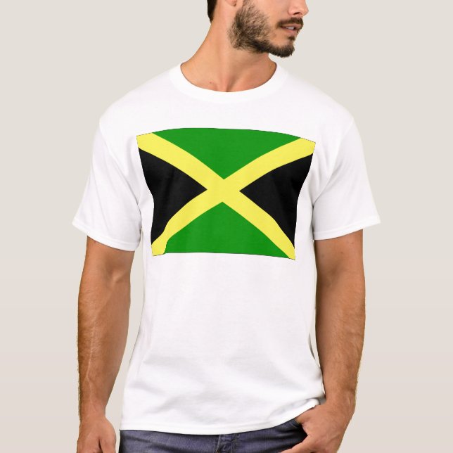 Jamaican Flagga Tee Shirt (Framsida)