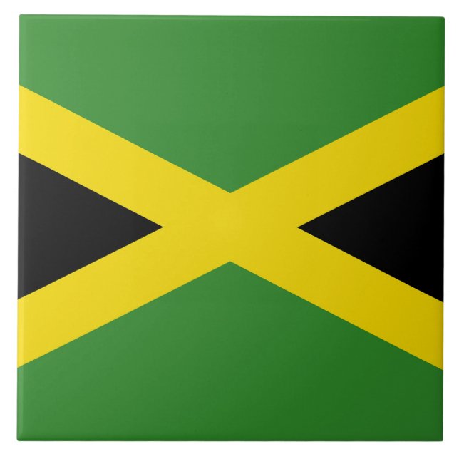 Jamaican Flagga Tile Kakelplatta (Framsidan)