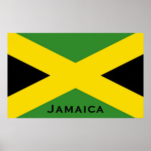 Jamaican Flagga till Kant med Jamaica Ord Poster