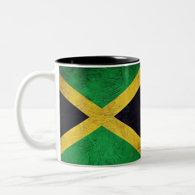 Jamaican Flagga Två-Tonad Mugg (Vänster)