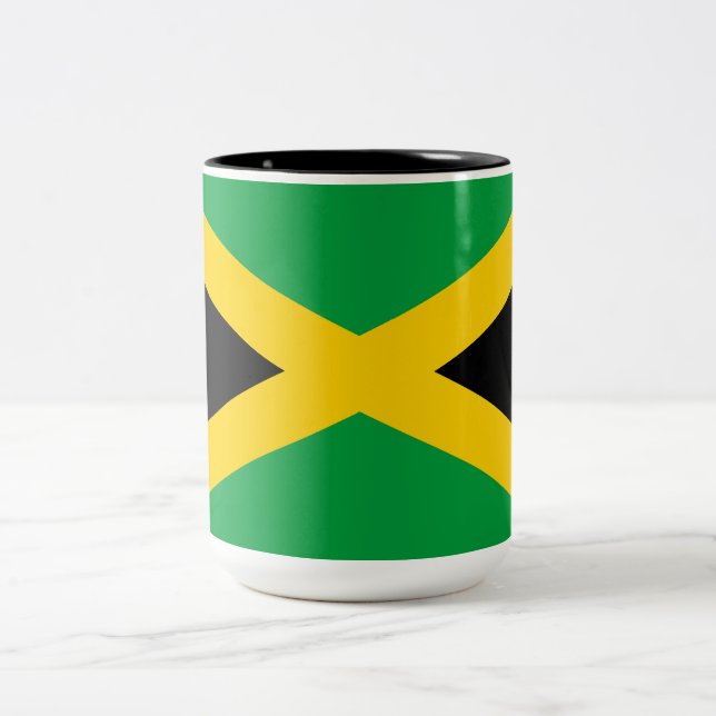 Jamaican Flagga Två-Tonad Mugg (Center)