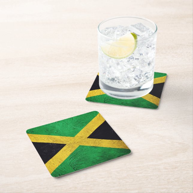 Jamaican Flagga Underlägg Papper Kvadrat (Insitu)