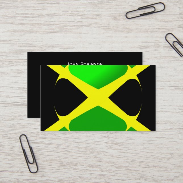 Jamaican Flagga Visitkort (Fram/Back In Situ)
