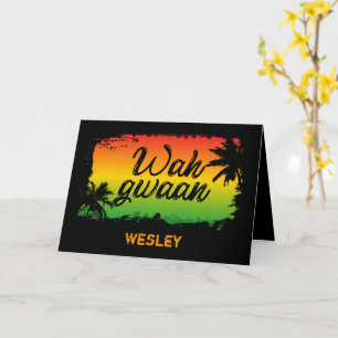 Jamaican Friends Wah Gwaan Rasta Flagga Färgad Kort