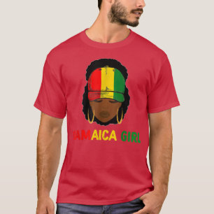 Jamaican Girl Afro Jamaica Flagga Hat Pride Patrio T Shirt