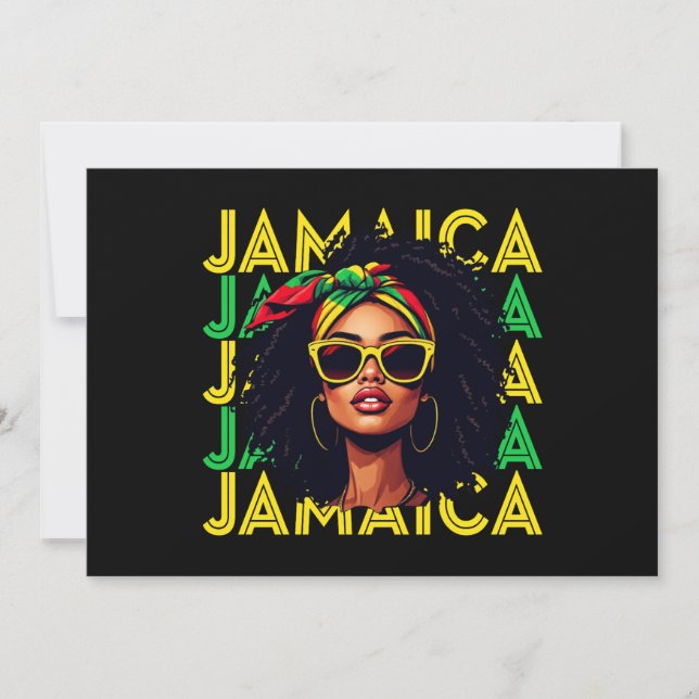 Jamaican Girl Jamaica Flagga Proud Jamaican Women Inbjudningar (Framsida)
