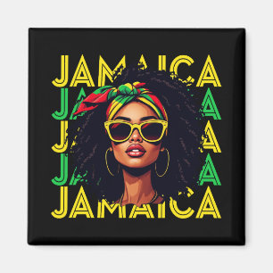 Jamaican Girl Jamaica Flagga Proud Jamaican Women Magnet