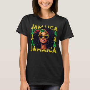 Jamaican Girl Jamaica Flagga Proud Jamaican Women T Shirt