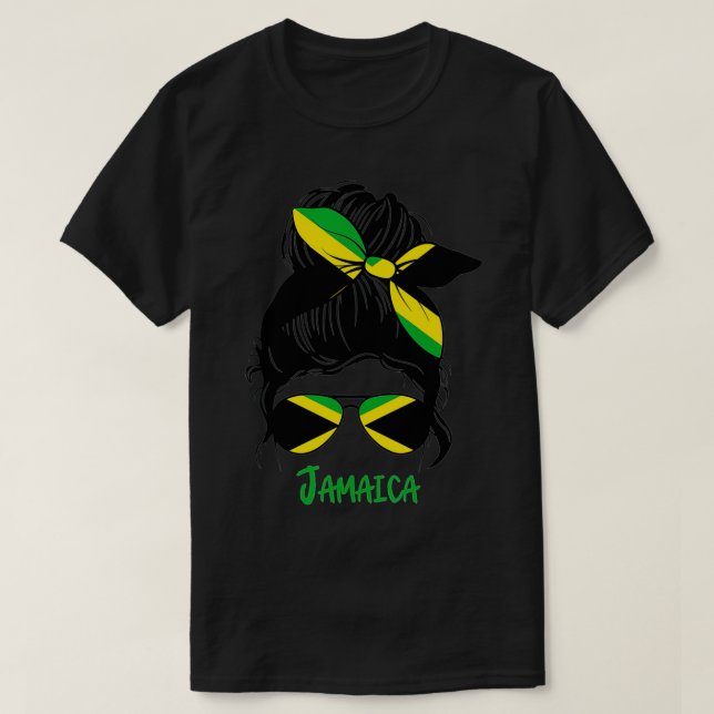 Jamaican Girl Jamaica Girl Jamaica flagga T Shirt (Design framsida)