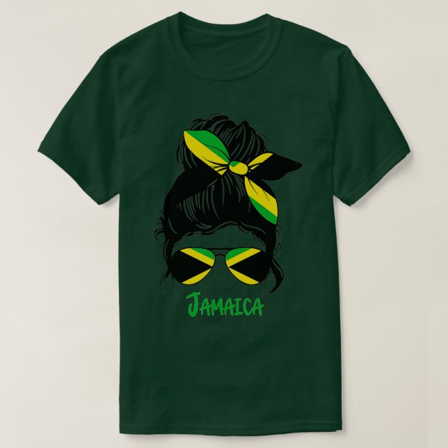 Jamaican Girl Jamaica Girl Jamaica flagga T Shirt (Design framsida)
