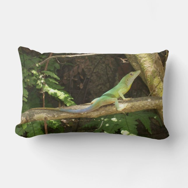 Jamaican Grönt Lizard Lumbarkudde (Framsida)