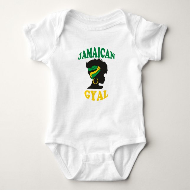 Jamaican Gyal Baby Bodydräkt T Shirt (Framsida)