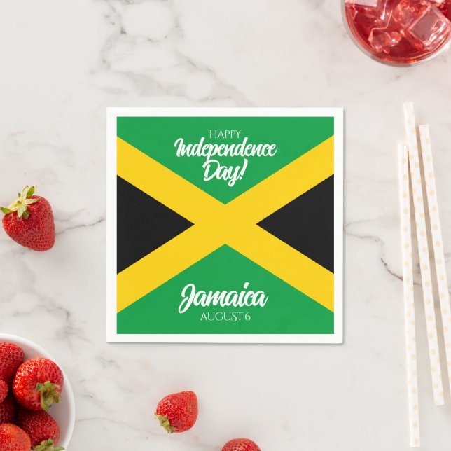 Jamaican Independence day Jamaica National Flagga Pappersservett (Insitu)