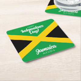 Jamaican Independence day Jamaica National Flagga Underlägg Papper Kvadrat