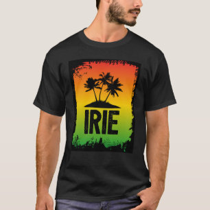 Jamaican IRIE Tropical Handflatan Träd Rasta Färg T Shirt