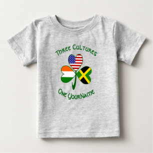 Jamaican Irish American Flaggor Shamrock Ditt namn T Shirt