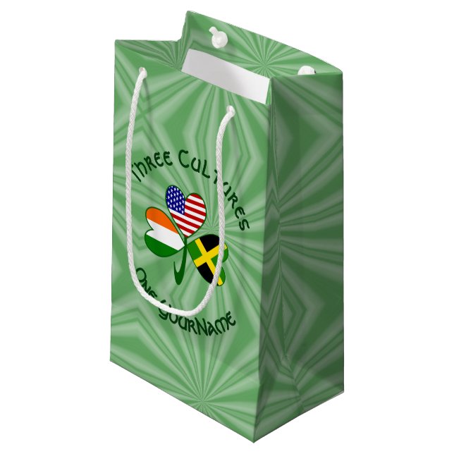Jamaican Irish American Shamrock Flagga Personlig (Framsidan Vinklad)