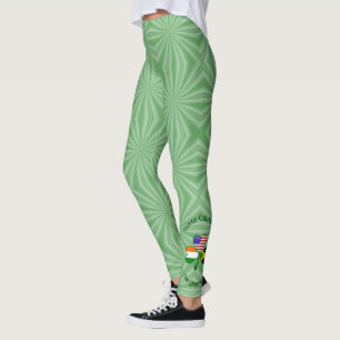Jamaican Irish American Shamrock Flagga Personlig Leggings
