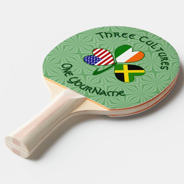 Jamaican Irish American Shamrock Flagga Personlig Pingisracket (Frontvinkel)