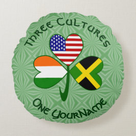 Jamaican Irish USA flagga Shamrock Personlig Rund Kudde