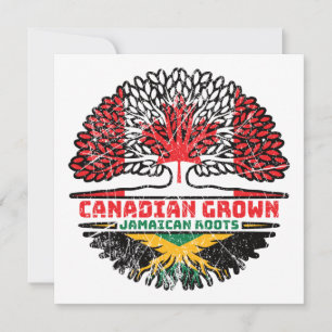 Jamaican Jamaica Canadian Träd Roots Flagga Kort