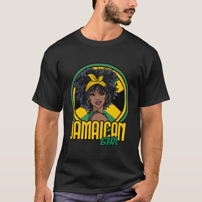 Jamaican Jamaica Flagga T Shirt (Framsida)