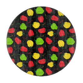 Jamaican Kitchen Chili Pepper Patterned Black