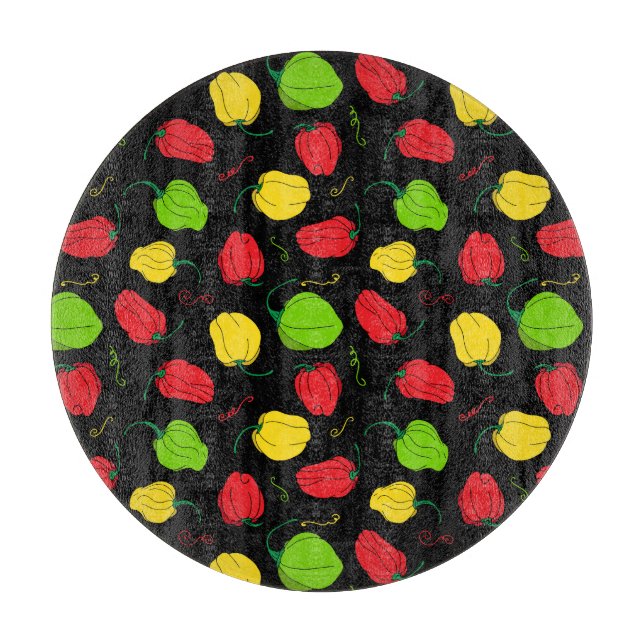 Jamaican Kitchen Chili Pepper Patterned Black (Framsidan)