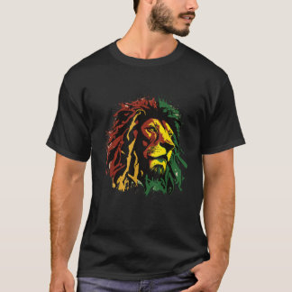 Jamaican Lejon Jamaican Rasta Flagga Lejon av Juda T Shirt