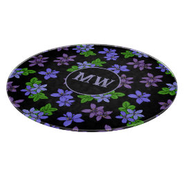 Jamaican Lila blommor Patterned Monogram