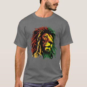 Jamaican Lion Jamaican Rasta Flagga Lejonet av Jud T Shirt