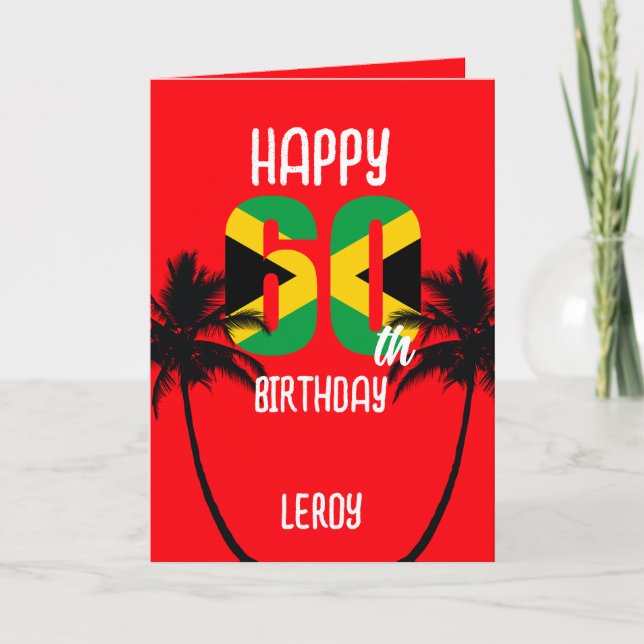 Jamaican Lycklig 60:e födelsedagen Kort (Framsida)