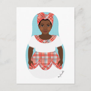 Jamaican Matryoshka Postcard Vykort