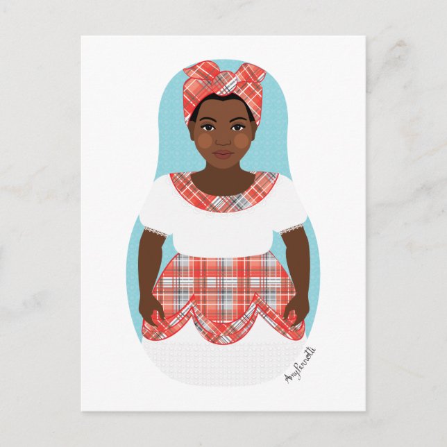 Jamaican Matryoshka Postcard Vykort (Framsida)