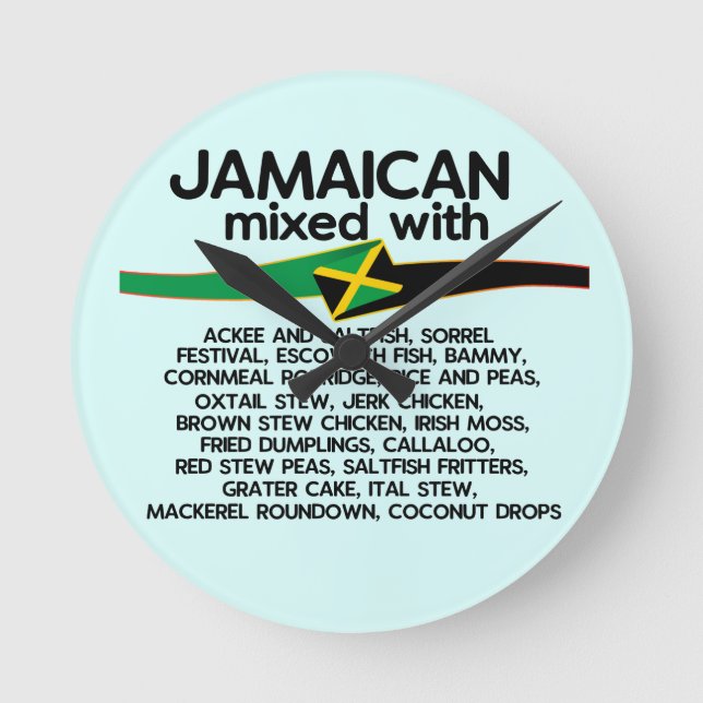 Jamaican Mixed with Jamaica Proud  Rund Klocka (Framsida)