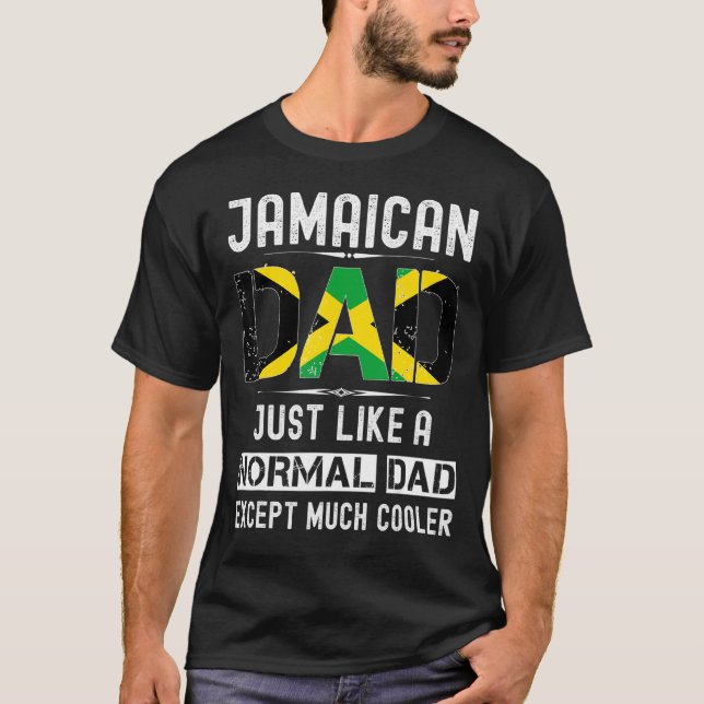 Jamaican Pappa Fars dag Jamaica Flagga Manar Birth T Shirt (Framsida)