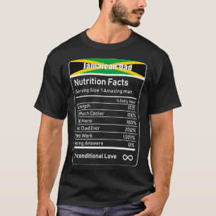 Jamaican Pappa Nutrition Facts Fars dag Gift Pappa T Shirt