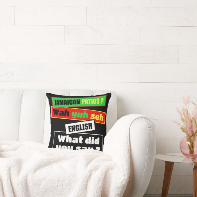 Jamaican Patois "Wah Yuh Seh" Rasta Typography Kudde (Soffa)