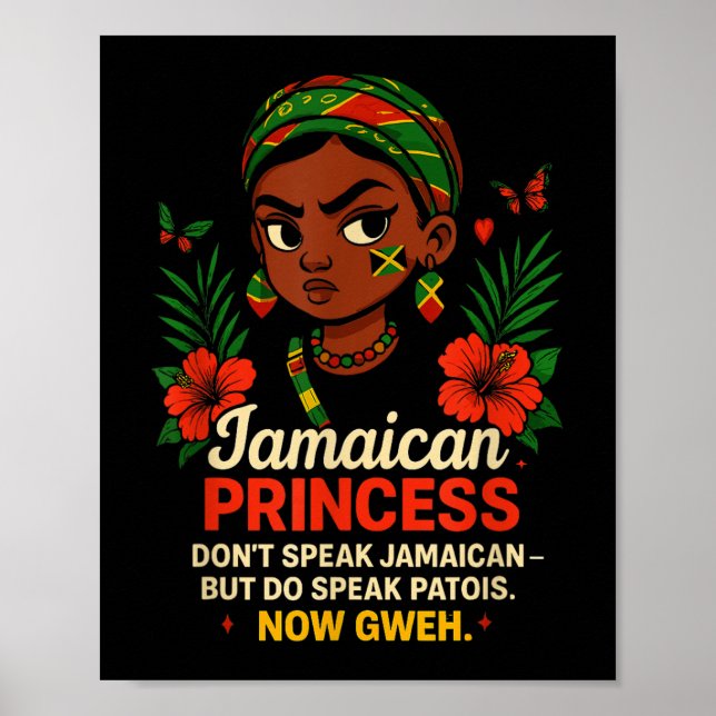 Jamaican Princess Pride Funny Apparat för kvinnor Poster (Framsidan)