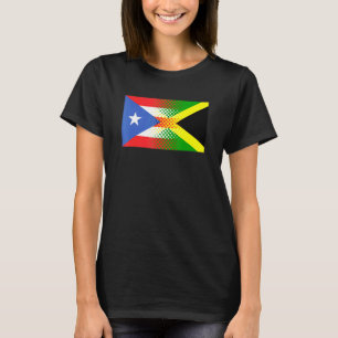 Jamaican Puerto Rican Flagga Jamaica Puerto Rico T Shirt