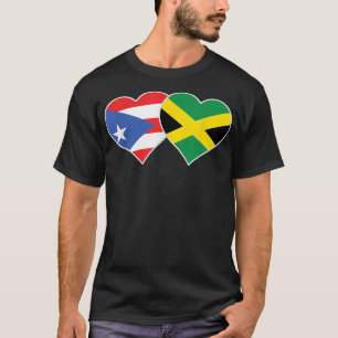 Jamaican Puerto Rican Heart Kärlek Puerto Rico Fla T Shirt