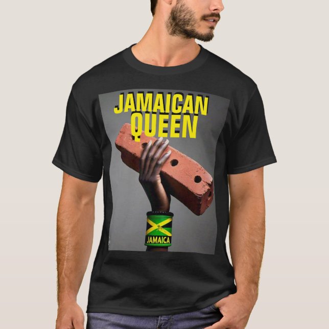 JAMAICAN QUEEN Basic Mörk T-Shirt (Framsida)