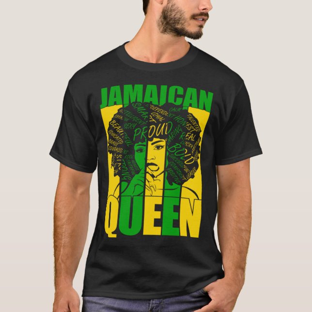 Jamaican Queen for Proud and Independent Jamaica W T Shirt (Framsida)
