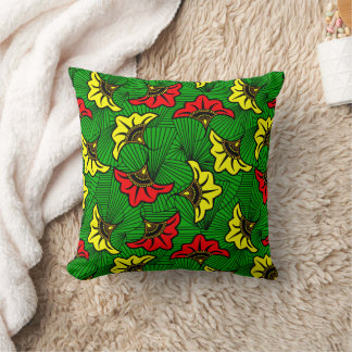 Jamaican Rasta Färgad Geometric Red Guld Grönt Kudde
